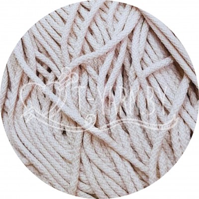 Полиэфирный шнур с сердечником, цвет Топлёное молоко, 3мм, 200м, пасма